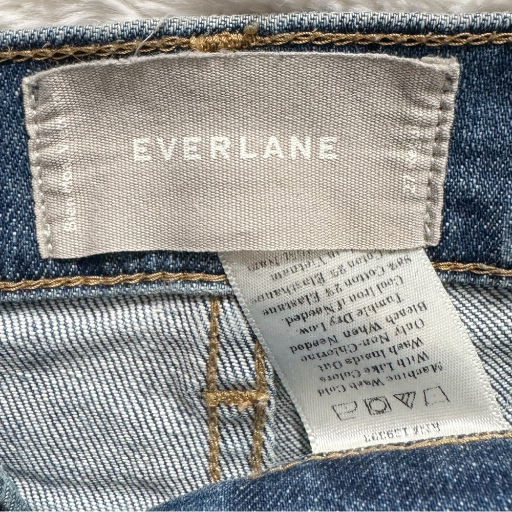 Everlane Distressed Medium Wash Mid Rise Ankle Skinny Jeans - Picture 9 of 11